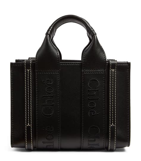 chloe tote bag black|chloe mini woody tote bag.